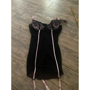 Ooh La La Cheri Black Sleeveless Adjustable Straps Camisole lingerie Size XL